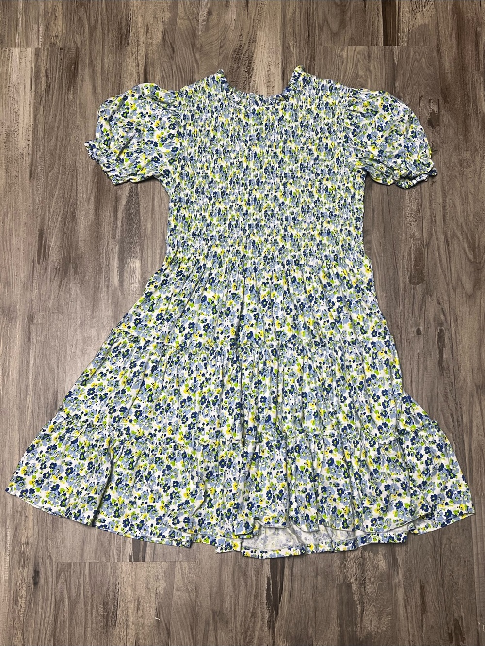 Polo Ralph Lauren Girls Alma Floral Smocked Cotton Jersey Dress Size XL 16